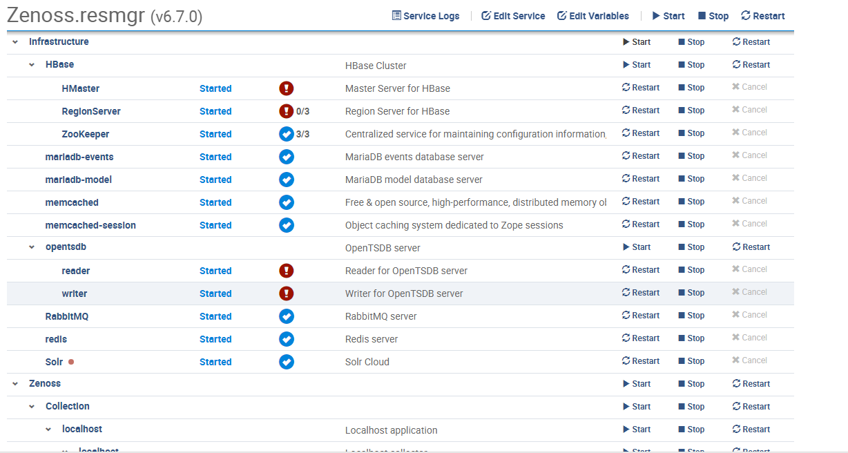 HBase healthcheck Zenoss Service Dynamics Documentation